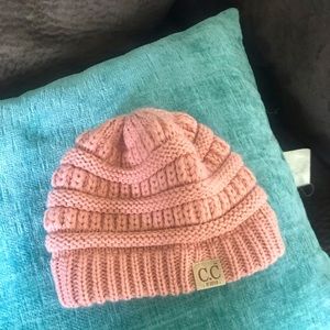 Blush pink baby C.C beanie.